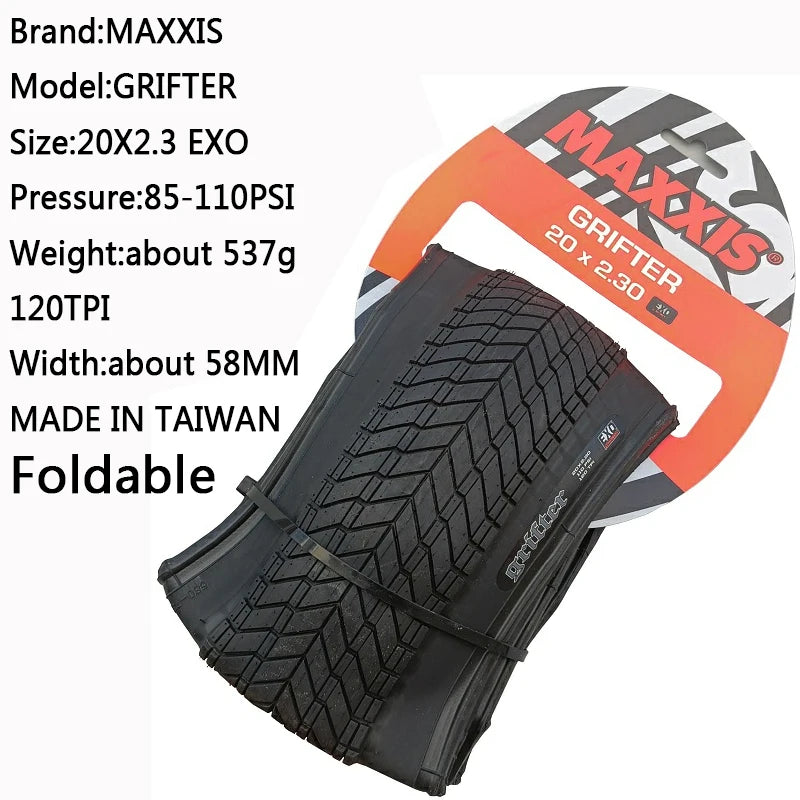 MAXXIS GRIFTER Stunt Bicycle Tyre, Foldable And Lightweight With Can Withstand High Tire Pressure And Double Rubber Technology.