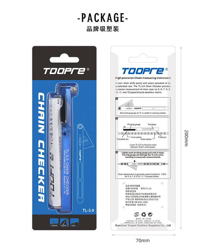 TOOPRE Bicycle Chain Measuring Device Wear Measuring Ruler Mountain Road Bicycle Chain Stretching Detection Tool
