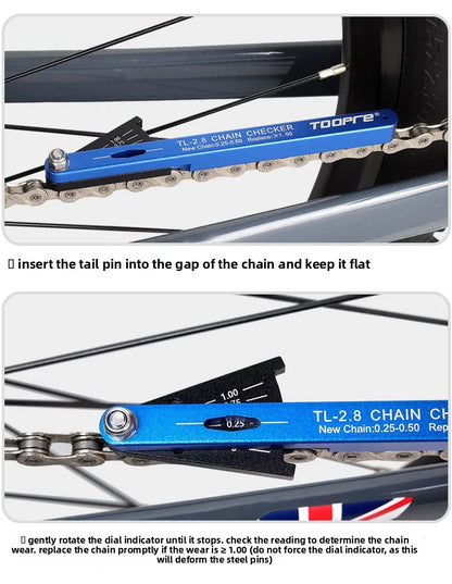 TOOPRE Bicycle Chain Measuring Device Wear Measuring Ruler Mountain Road Bicycle Chain Stretching Detection Tool