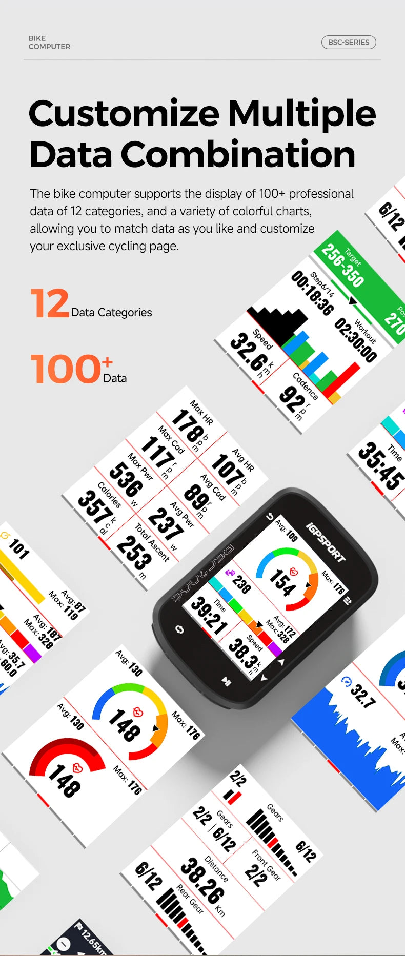 iGPSPORT BSC200S GPS Route Navigation Bike Computer Colorful Screen Wireless Speedometer Odometer Bluetooth Ant+