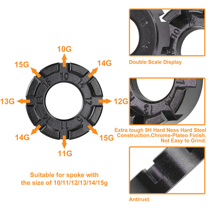 ZTTO Bicycle Spoke Wrench Nipple Tool 1.1/1.3/1.5/1.6mm Aero Spokes Holder Tool Straight Pull Flat Spokes 14G Nipples Spanner