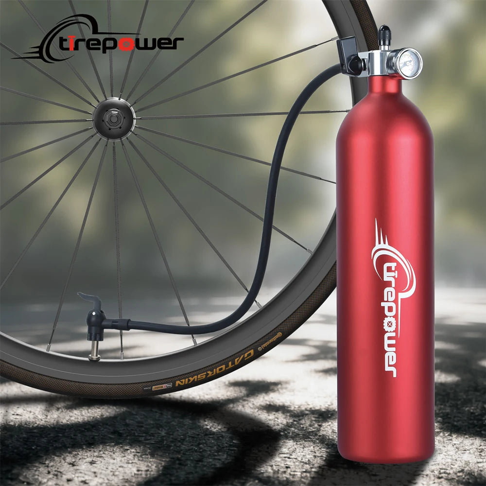 Tubeless Tire Inflator 1.2L Tubeless Bike Pump Max 200 PSI Tubeless Booster Compatible with Presta & Schrade Valves for Road MTB