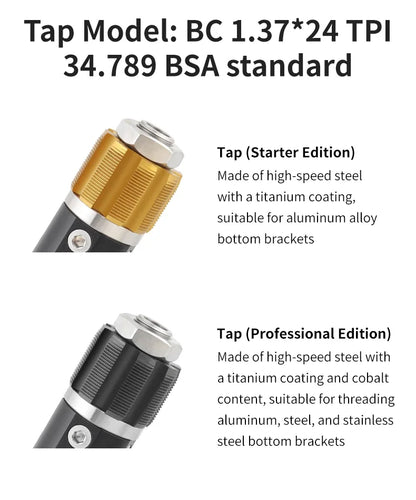 Bottom Bracket Thread Tapping Tool MTB Road Bike BC 1.37 Bottom Bracket English Thread Repair Tap Bicycle Screw Tap