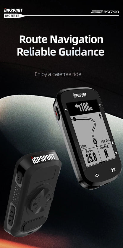 IGPSPORT BSC200 GPS Bicycle Computer Cycling Wireless Speedometer Route Navigation ANT+ Bluetooth 5.0 Accessories