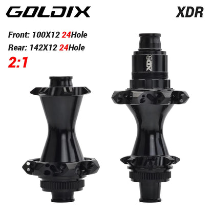 GOLDIX CX17 21H/24H  2:1 Center Lock Disc Brake Thru 142×121 100×12 for HG/XDR Road Bike Hub