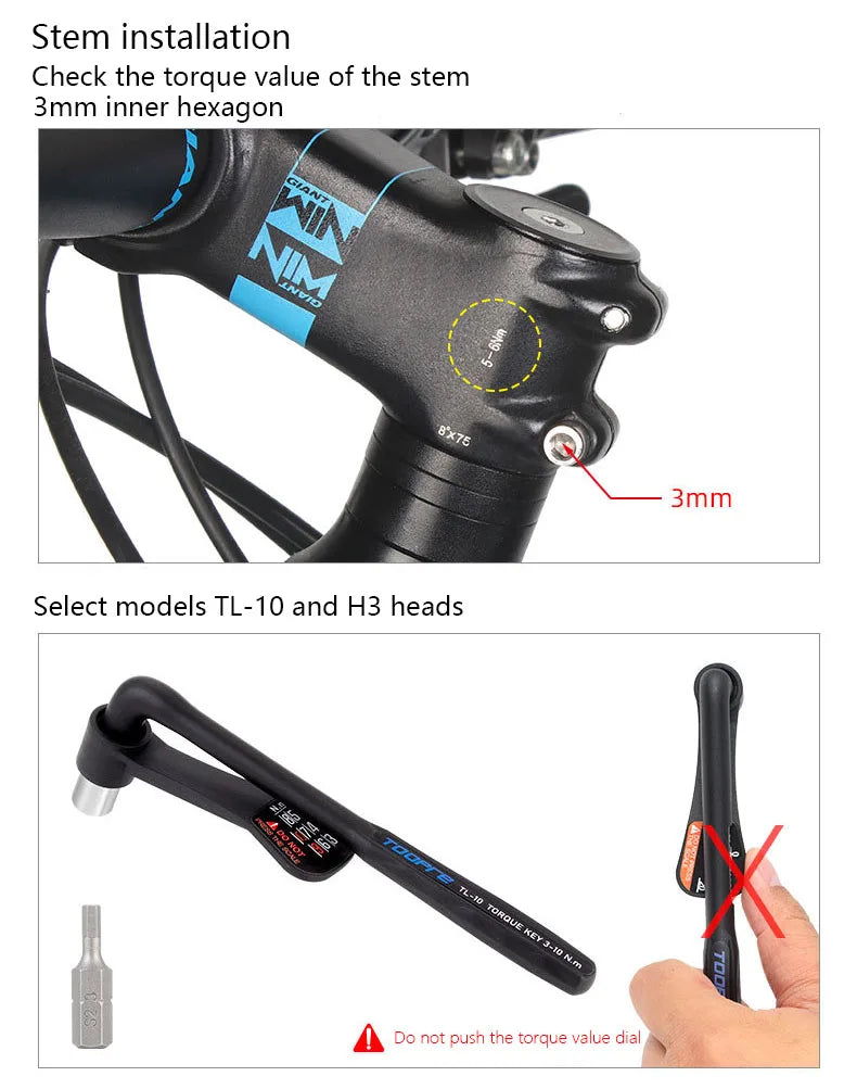 TOOPRE Bicycle Torque Tool Wrench Hexagonal set 10-20NM Adjustable Repair Tools