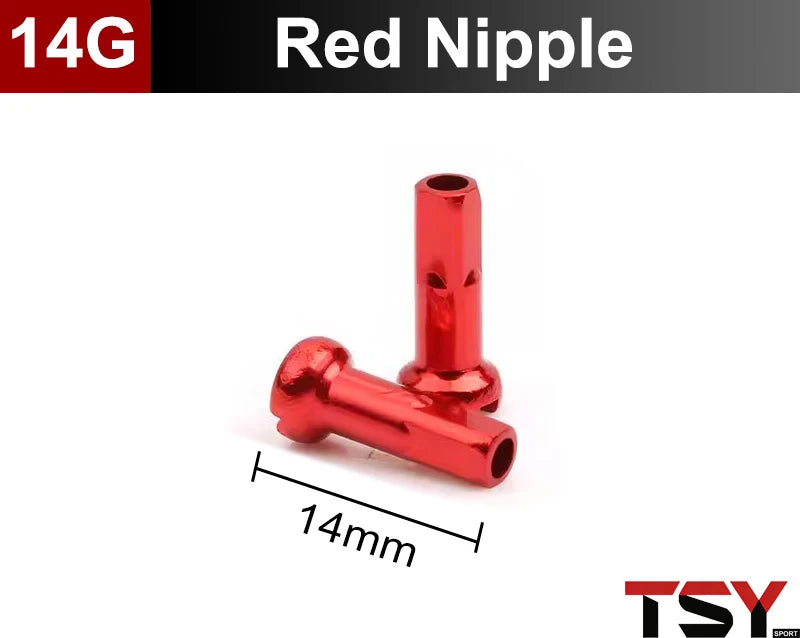 100Pcs 14G Colorful Spoke Nipples 14mm Alloy
