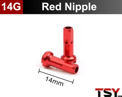 100Pcs 14G Colorful Spoke Nipples 14mm Alloy