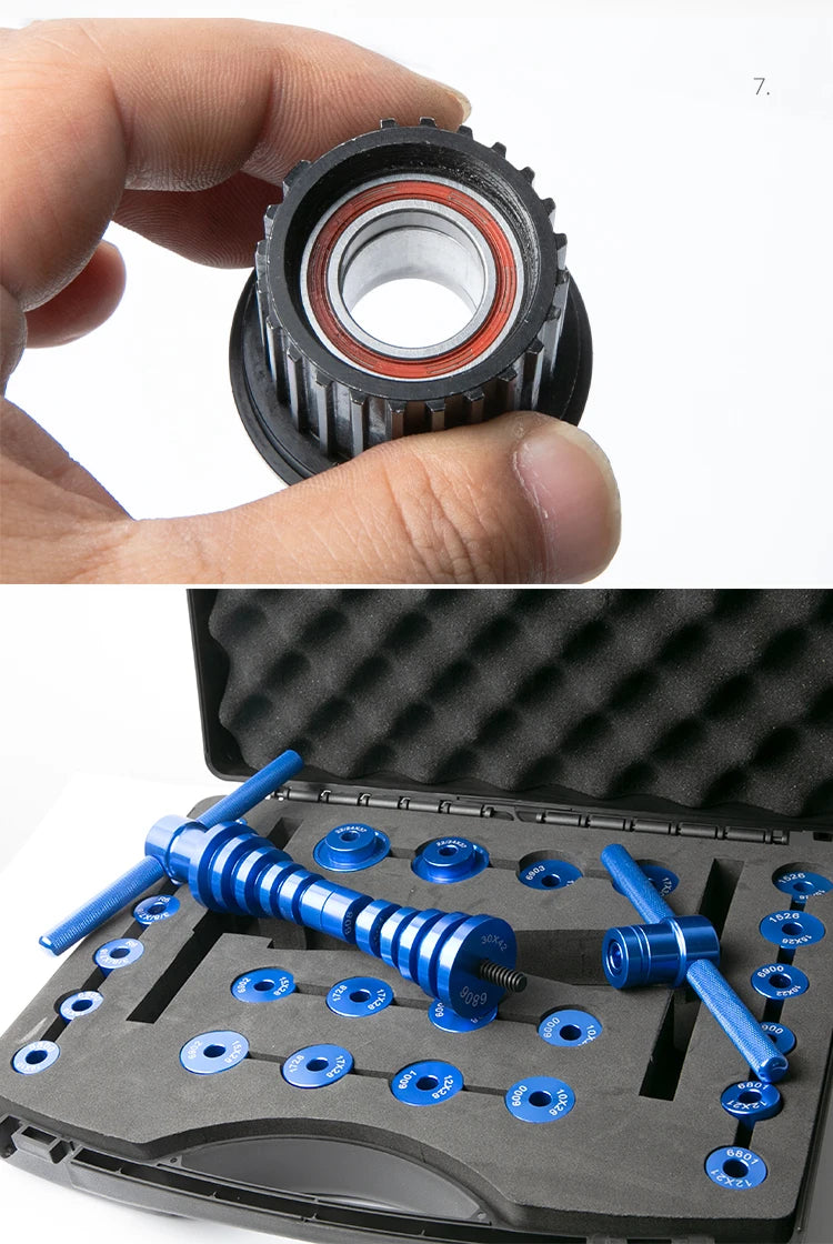 Bicycle Hub/Bottom Bracket Bearing Extractor Installation Press Set