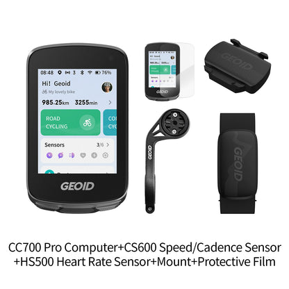 GEOID CC700 Pro Bicycle Computer 2.8-Inch Touchscreen GPS Bike Speedometer with Map Navigation