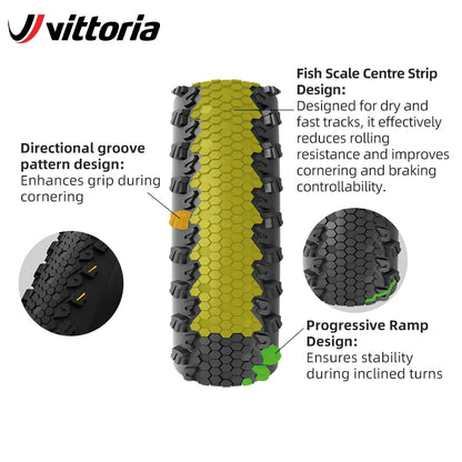 Vittoria Bicycle Road Tubeless Tire 700x33C/37C/40C TERRENO DRY Gravel Endurance 120TPI for Long Distance Cycling